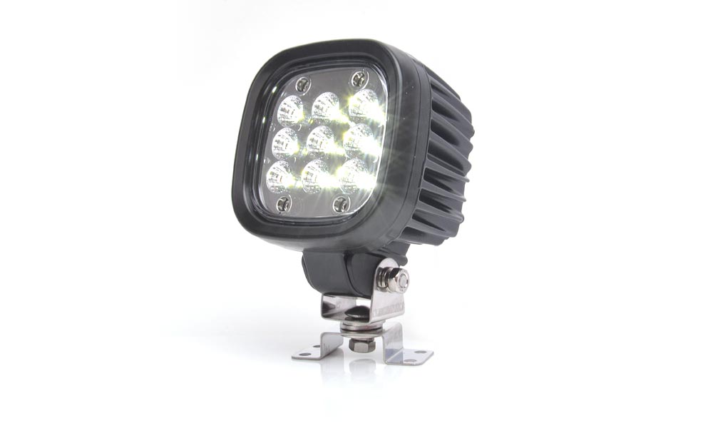 Univerzális 9 LED-es munkalámpa, 12V - 24V, szórt fény, IP66/68, 44W,