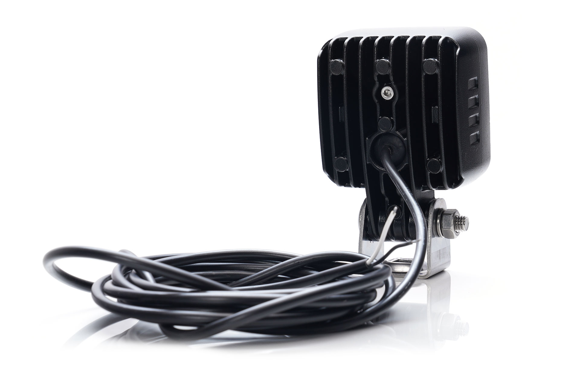 Targonca biztonsági lámpa PIROS csíkot vetít, 2,5m kábel, 12-70V, 76x76mm + tartó W266 2242