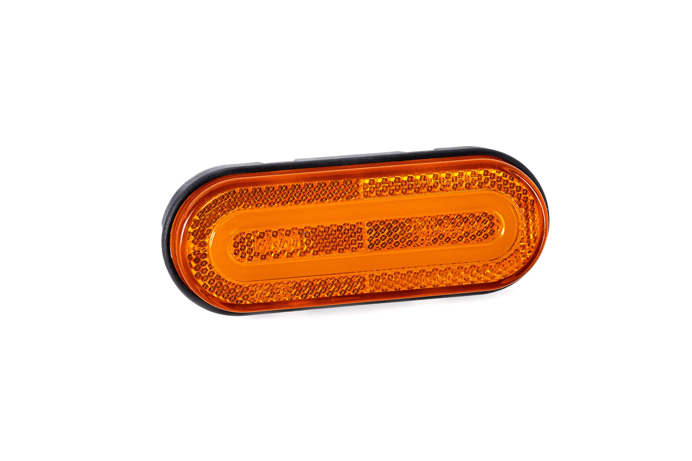 Helyzetjelző 12-36V ovális alakú sík hátoldalas SÁRGA neon LED-es 121x46