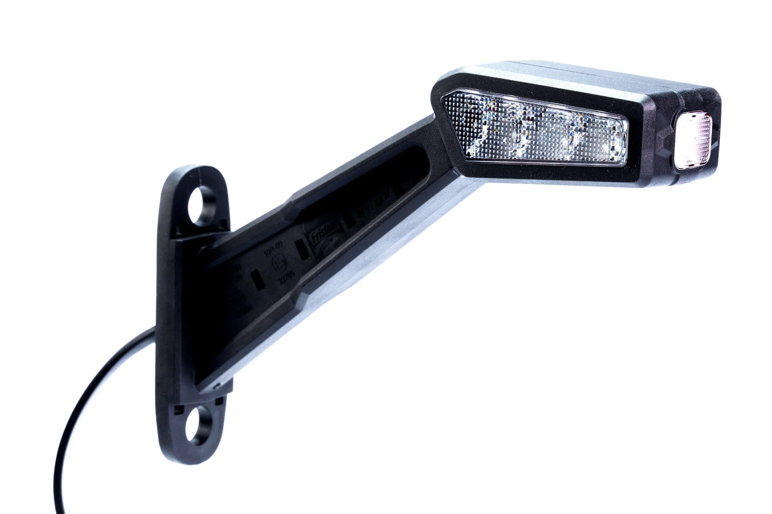 Szélességjelző karos LED-es BAL oldali, 3 szín (Piros-Fehér-Sárga) 45 fokos, 12-36V 190mm kinyúlás