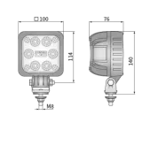 Munkalámpa 6 LED-es kék fénnyel, mezőgazdasági permetezőkhöz, 12V-48V, 20W, sugárszög 6°