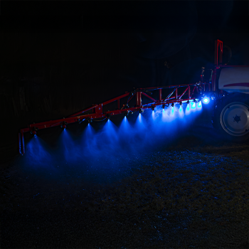 Munkalámpa 6 LED-es kék fénnyel, mezőgazdasági permetezőkhöz, 12V-48V, 20W, sugárszög 6°
