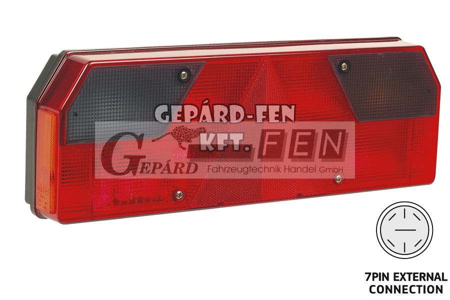 Hátsólámpa Schwarzmüller/Krone - sötétített búrás - JOBB oldal +ASPÖCK csatlakozó hátul 420x147mm, vast.: 76mm, furattáv.: 152mm - R2094SR