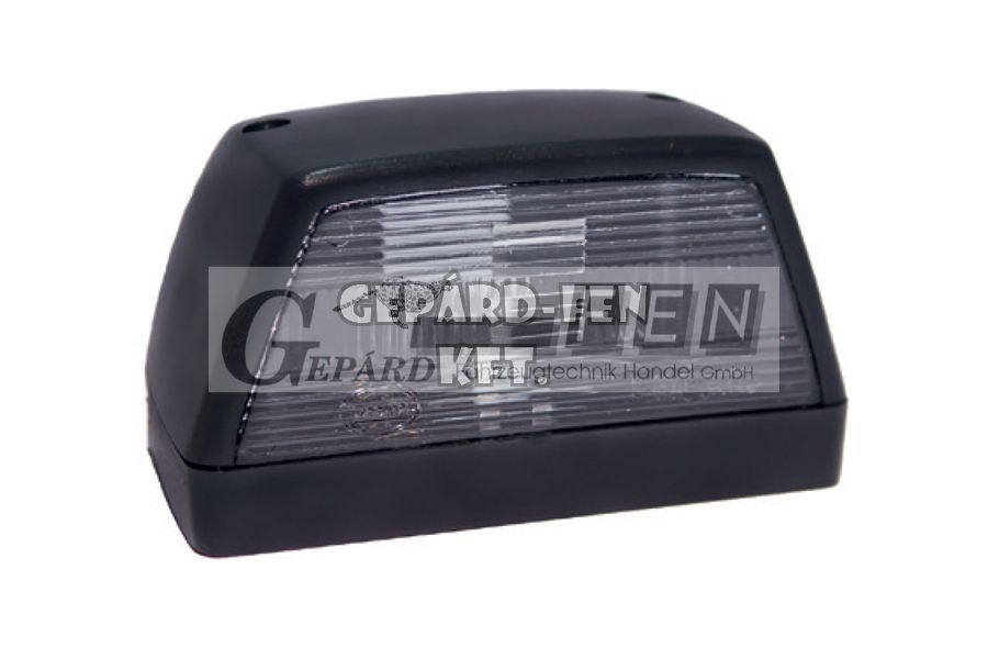 Rendszám megvilágitás FEKETE, trapéz alakú, cseresznye IZZÓ nélkül, 100x54mm, mag.: 54mm, furattáv.: 72mm - 8060/41A