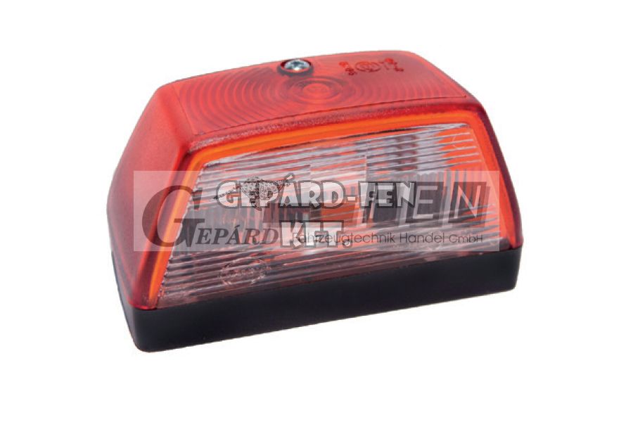 Rendszám megvilágitás PIROS, trapéz alakú, cseresznye IZZÓ nélkül, 100x54mm, mag.: 54mm, furattáv.: 72mm - 8060/41B