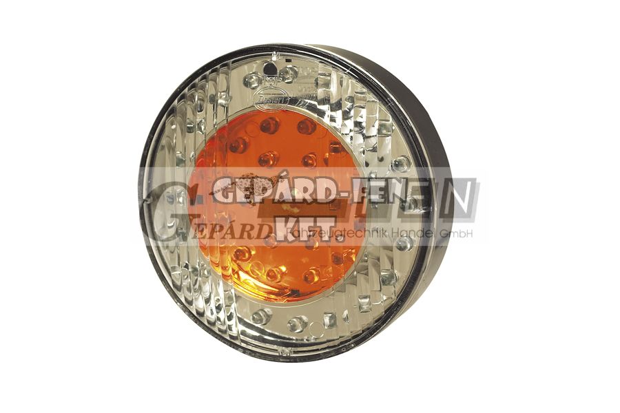 !!!AKCIÓ!!! a készlet erejéig - Hátsólámpa kerek 3 funkciós 38 LED-es 24V átm.: 103mm, vastagság: 35mm, csavartáv.: 45mm