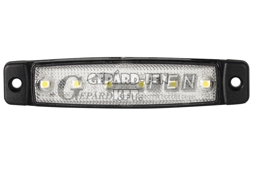Szélességjelző Fehér 6 LED-es lapos 24V, 96mm x 20mm, vast.: 6,4mm, furattáv.: 86mm - 560-0.07/24