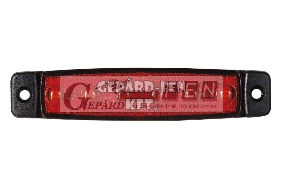 Szélességjelző Piros 6 LED-es lapos 24V, 96mm x 20mm, vast.: 6,4mm, furattáv.: 86mm - 560-0.06/24