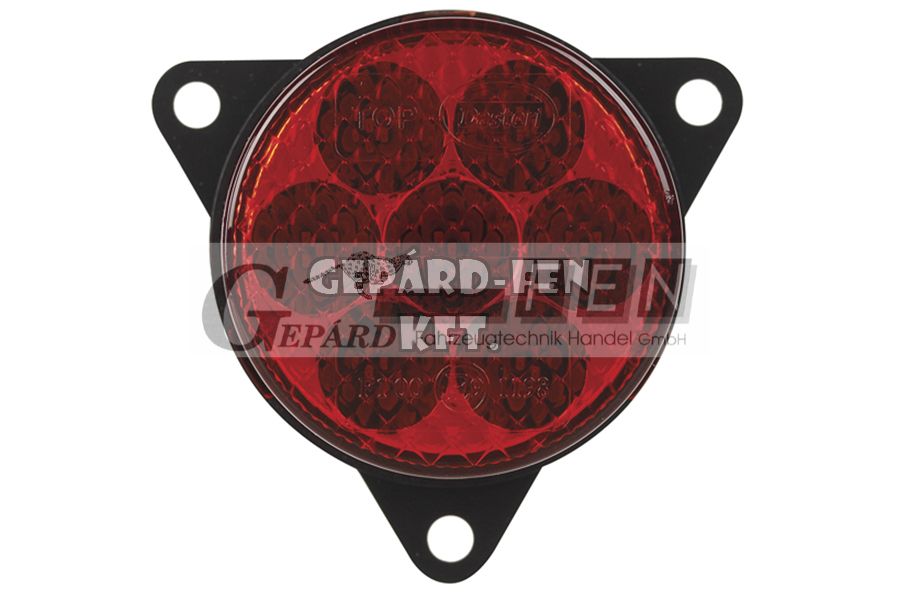 Univerzális kerek 7LED-es ködlámpa/ködzárófény 9-33V, Háromfüles felfogatás, átm.: 55mm, vast.: 39+31mm, furattáv.: 61mm - DSL0400FLR