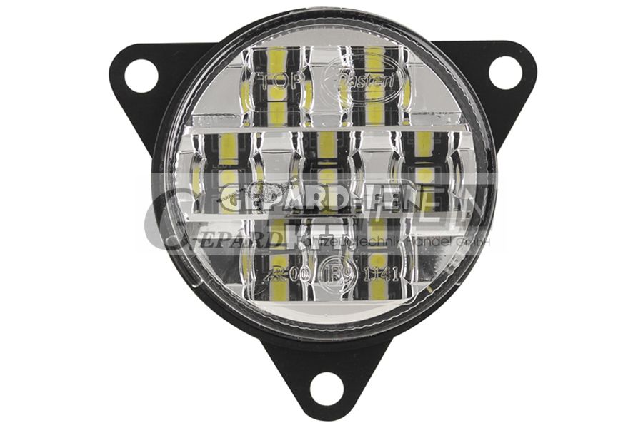 Univerzális kerek 7LED-es tolatólámpa 9-33V, Háromfüles felfogatás, átm.: 55mm, vast.: 39mm, furattáv.: 61mm - DSL0400RVL