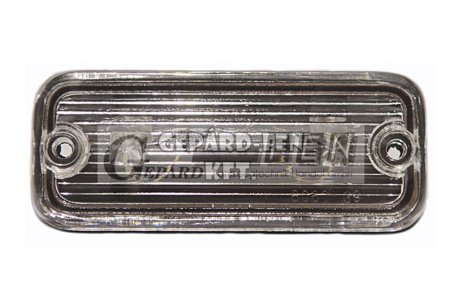 MB-1234-es Fehér elsőmagasságjelző, szofita izzós, 100x41mm, vast.: 35mm, furattáv.: 84mm, Univerzális beépített belső világításnak is megfelel - 8060/39.07