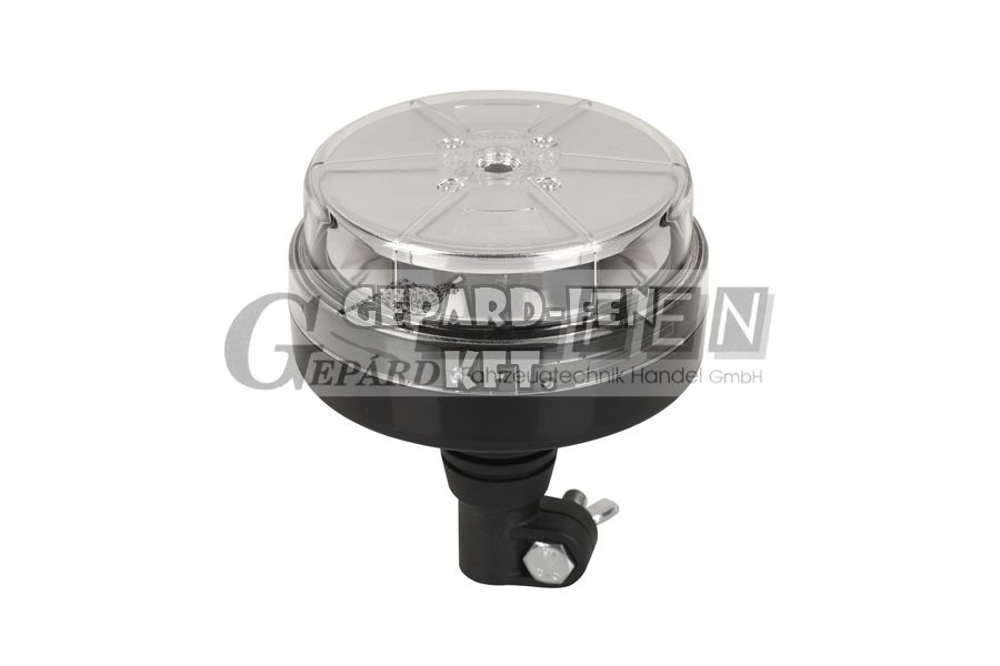 Forgólámpa / LED Villogólámpa - színtelen búrás - SÁRGA, 10-30V, Kerek, lapos kivitel, 12LED-es, flexibilis ADAPTERES felfogatás, átm.:147mm, mag.: 171mm - DSL-450FL.05