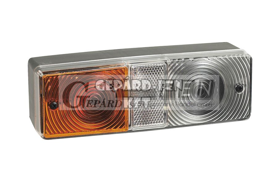 Traktor Elsőlámpa 2 funkciós (Első Hj.+Index) 180x60mm, vast.: 52mm, csavartáv.: 134mm - 4001