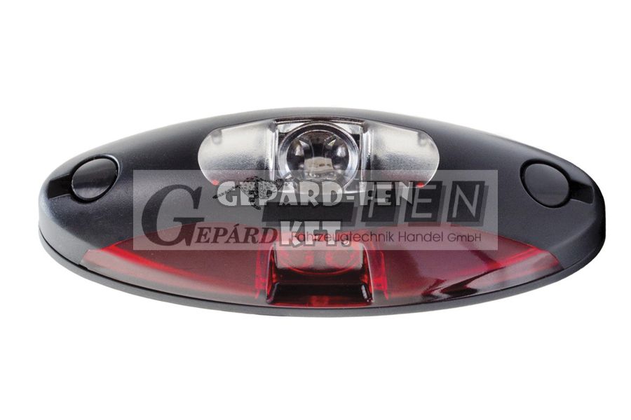 Szélességjelző LED-es csónak alakú 3 funkciós (Piros-Fehér-Sárga) 10-30V 110mm x 37mm x 34mm csavartáv: 87mm - DSL570-0.567