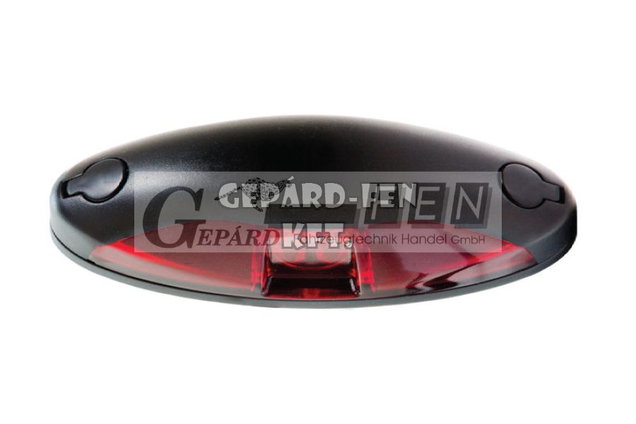 Szélességjelző LED-es csónak alakú 2 funkciós (Piros-Fehér) 10-30V 110mm x 37mm x 34mm csavartáv: 87mm - DSL570-0.067