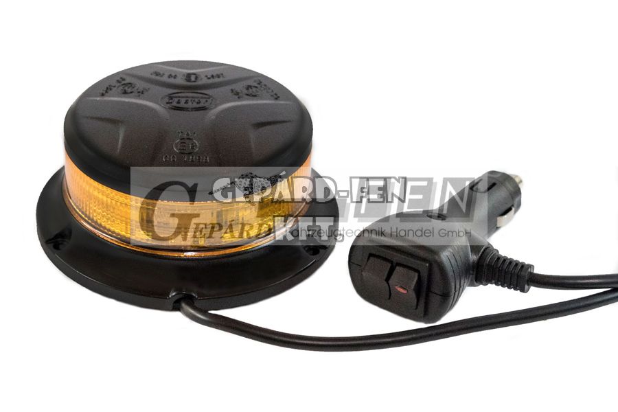 !!!ÚJDONSÁG!!! - Villogólámpa (Forgólámpa) sárga LED-es, MINI kerek, mágnestalpas, 10-30V, átm.: 112mm, mag.: 52mm, 10 különbözõ funkció - DSL-480M.05