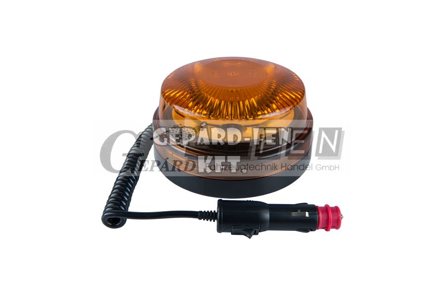 !!!ÚJDONSÁG!!! - Forgólámpa / LED Villogólámpa SÁRGA, 10-30V, Kerek, lapos kivitel, 12LED-es, MÁGNESTALPAS felfogatás, átm.: 149mm, mag.: 84mm, 4 különböző funkció - DSL-470M.05
