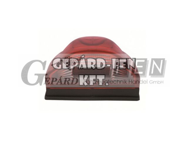 Rendszám megvilágítás közepes ívelt téglalap Piros hátlappal izzós 100mm x 56mm x 56mm