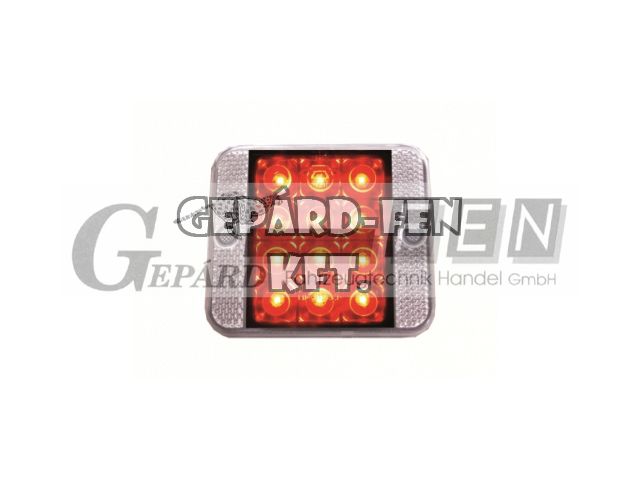 Hátsó ködlámpa 12LED-es !!! 12V !!! 85 x 75mm, vast.: 26mm, csavartáv.: 45mm (MD-35LED)