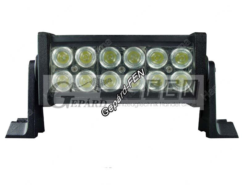 Munkalámpa 2soros 12LED-es fémházas TERÍTŐ (90°) 10-30V, 36W, 3240lumen, IP67, méret(tartó nélkül):206x79mm vast.:87mm