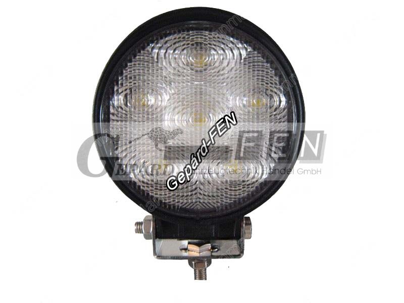 Munkalámpa KEREK 6LED-es fémházas TERÍTÕ (60°) 10-30V, 18W, 1440lumen, IP67, átm.:110mm, mag.(tartóval):128mm, vast.:45mm
