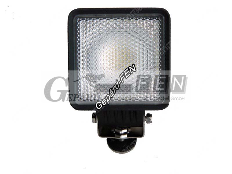 Munkalámpa KOCKA 1LED-es fémházas TERÍTŐ (160°) 10-30V, 30W, 2400lumen, 126x126(tartóval:190)mm, vast.: 85mm