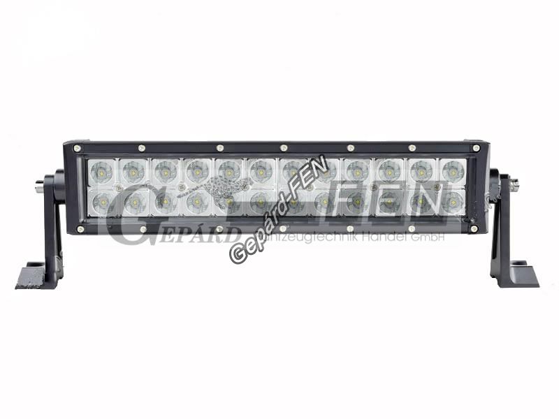 Munkalámpa 2soros HOSSZÚ 24LED-es fémházas TERÍTÕ (90°) 10-30V, 72W, 6480lumen, IP67, méret(tartó nélkül):358x79mm, vast.:87mm