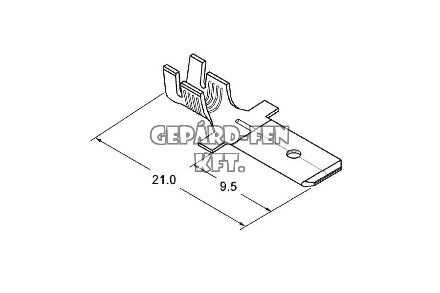 Csúszósaru kábelvég PAPA SF1ECK-6,3mm, 1-2,5mm2-es kábelhez, anyagvast.: 0,38mm (100db / csomag)