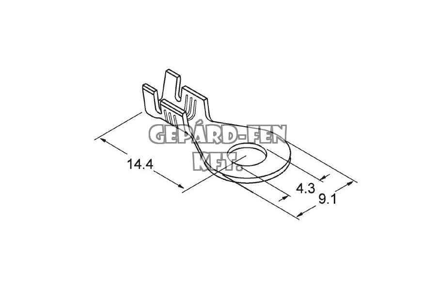 Szemessaru kábelvég SKN2,5-04 2,5mm2-es kábelhez, Furatátm.: 4mm, Lemezvast.: 0,5mm  (100db / csomag)