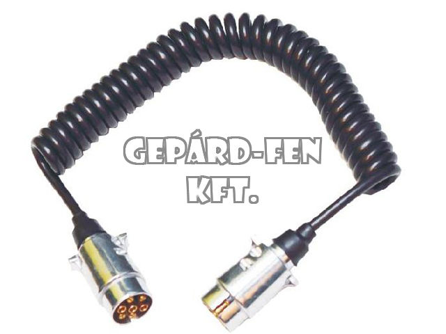 Elektromos spirál kábel 12V 7pólus fém dugókkal 3,5m