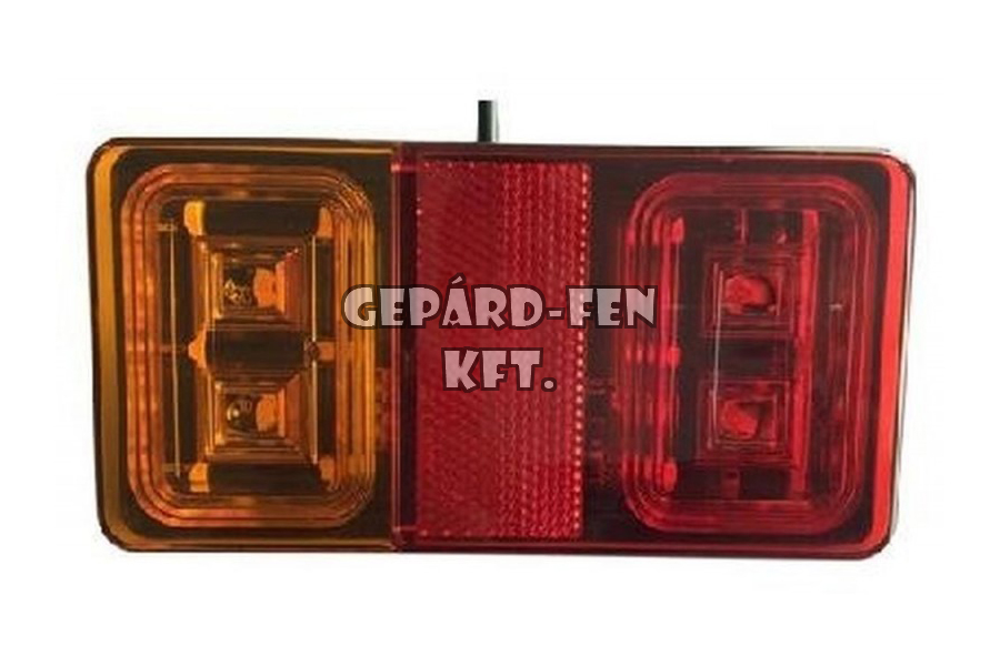 !!!ÚJDONSÁG!!! - Hátsólámpa LED-es, 3funkciós (Helyzetj. + fék + index), 12-24V, 149x75mm, vast.:26mm, csavartáv.: 45mm