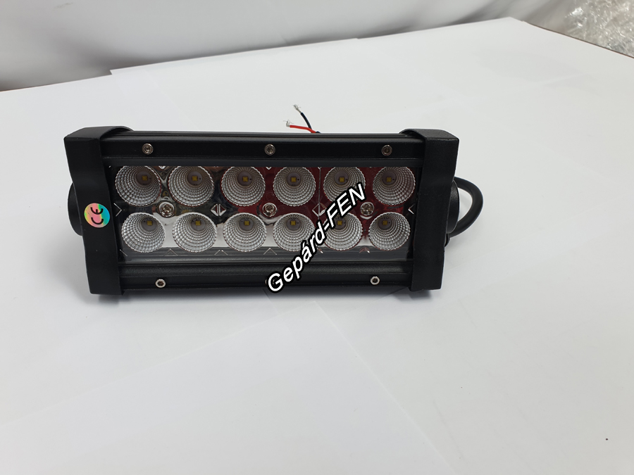 KS8836 Munkalámpa 2soros 12LED Terítő Fém ház 3240LUMEN 10-30V Hossza 19cm