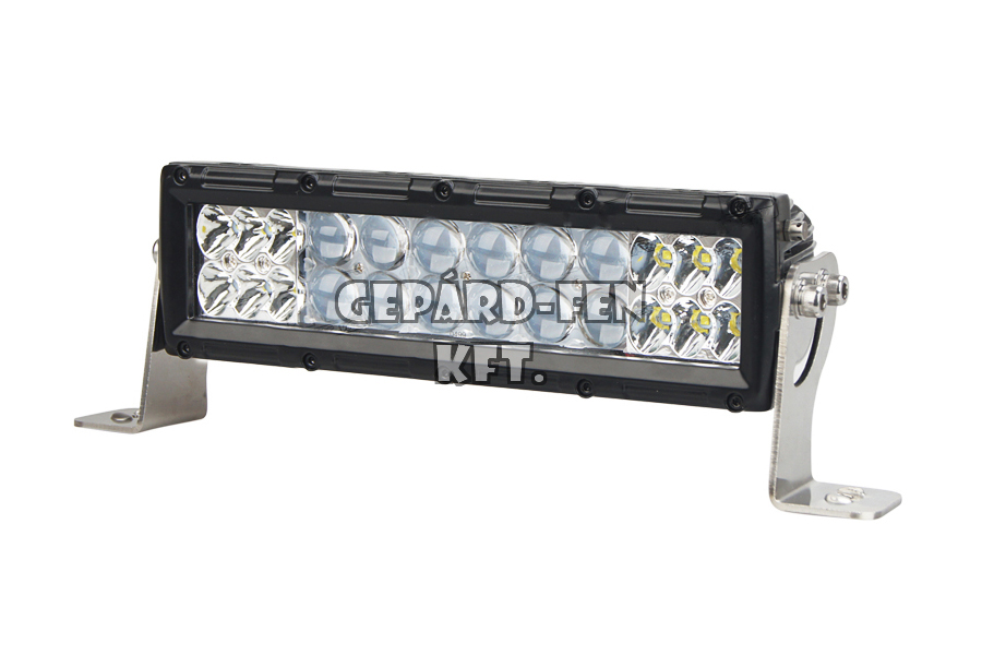 Munkalámpa fényhíd 2soros 24LED-es COMBO szúró+terítõ 9-32V, 96W, 7680lm, "E-jeles", IP67, 85x285mm (tartóval: 120x375mm), vast.: 92mm
