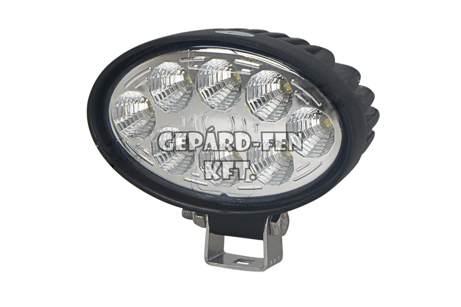 Munkalámpa OVÁLIS 8LED-es fémházas . (...°) 9-32V, 24W, 1800lumen, IP67, 143x...(tartóval:125)mm, vast.:60mm