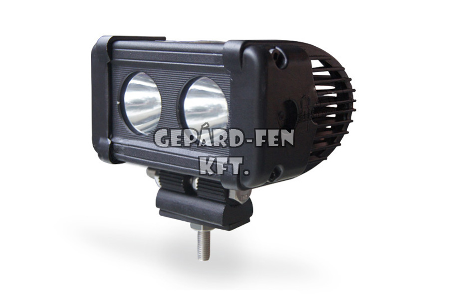 Munkalámpa fényhíd 2LED-es fémházas SZÚRÓ (30°) 9-32V, 20W, 1800lumen, IP67, 124x...(tartóval:100)mm, vast.:96mm