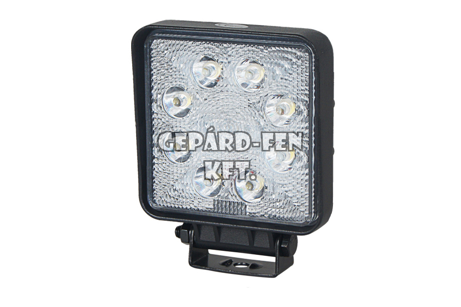 Munkalámpa KOCKA 8LED-es fémházas SZÚRÓ (30°) 9-32V, 24W, 1800lumen, IP67, 110x110(tartóval:135)mm, vast.:51mm