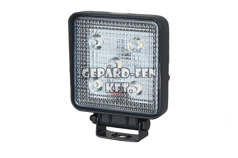 Munkalámpa KOCKA 5LED-es fémházas TERÍTÕ (60°) 9-32V, 15W, 1100lumen, IP67, 110x110(tartóval:135)mm, vast.:51mm