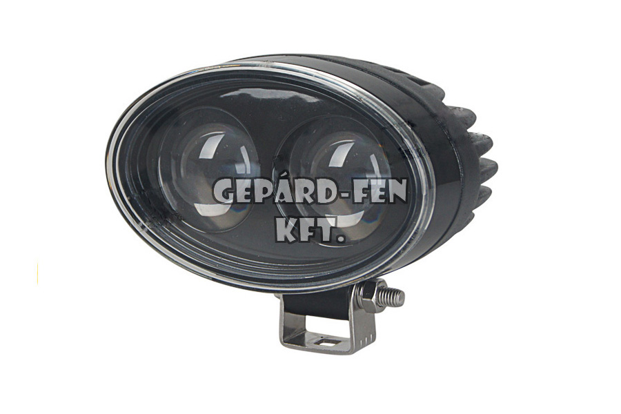 KÉK nyilat vetítő figyelmeztető munkalámpa OVÁLIS 2LED-es fémházas SZÚRÓ 9-64V, 10W, IP67, 143x87(tartóval:122)mm, vast.:89mm