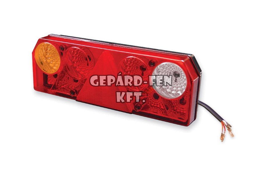 Pótkocsi Hátsólámpa POINT II BAL oldal +rendszám +vezeték 425x145mm, vast.: 85mm, csavartáv.: 152mm (MARS-tech) - 611427
