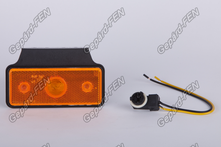 Szélességjelző 12-24V téglalap alakú sárga 5W üveg IZZÓS +tartó +vezeték 118mm x 72mm (Mercedes Sprinter) (MD-13Z/1+K)
