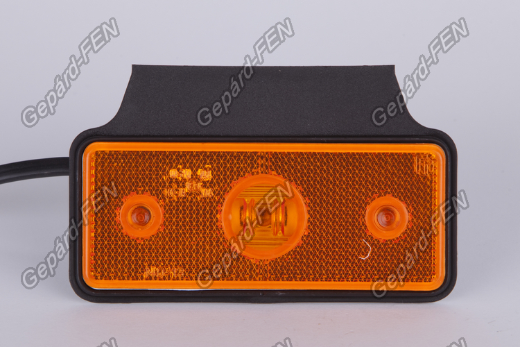 Szélességjelző 12-24V téglalap alakú sárga 2 LED-es +tartó 118mm x 72mm (Mercedes Sprinter) (MD-13Z+K LED)