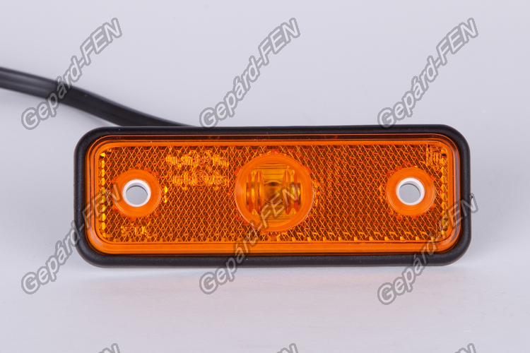 Szélességjelző 12-24V téglalap alakú sárga 2 LED-es +gumilap 102mm x 36mm (FT-4Z LED-es)