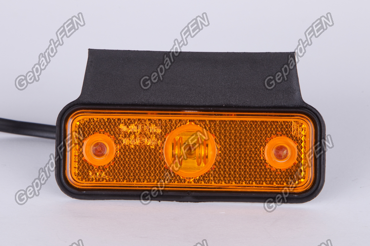Szélességjelző 12-24V téglalap alakú sárga 2 LED-es +tartó 118mm x 60mm (FT-4Z+K LED)
