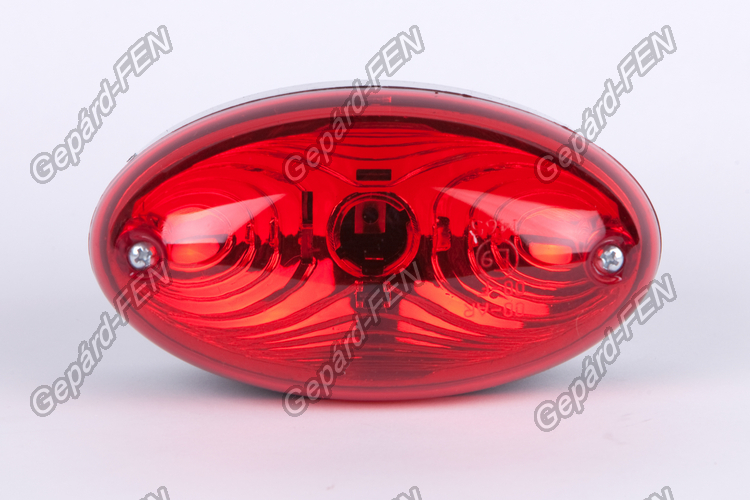 Hátsó ködlámpa ovális 12-24V cseresznye IZZÓS 126mm x 70mm x 72mm (FT-55)