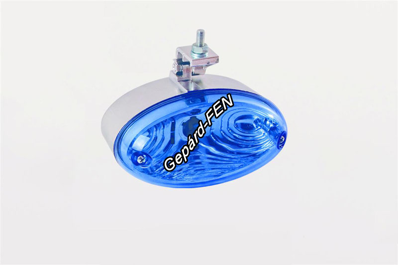 Nappali menetfény ovális 12-24V cseresznye IZZÓS halványkék búrás 90 fokban állítható tartóval 126mm x 70mm x 72mm (FT-57)