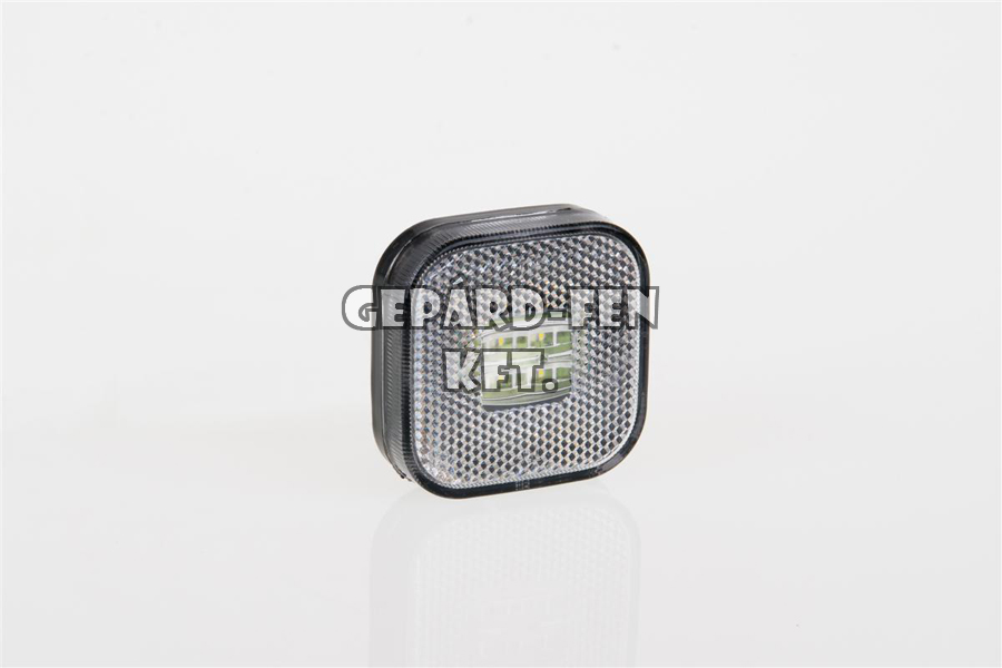 Szélességjelző 12-24V MAN kocka alakú sík hátoldlalas fehér 4 LED-es 62mm x 62mm (FT-27B LED)