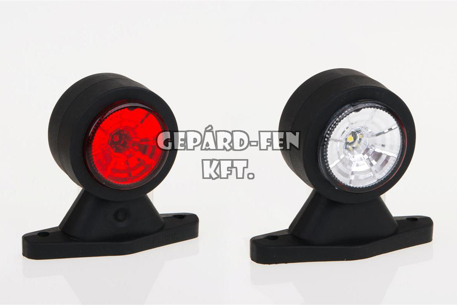 Szélességjelző 12-24V LED-es piros/fehér 90 fokos rövid egyenes 88mm kinyúlás (FT-9A LED)