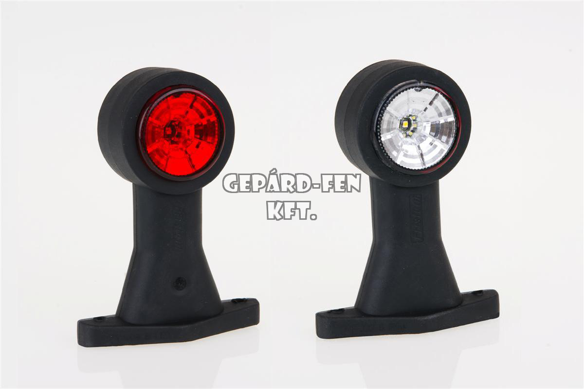 Szélességjelző 12-24V LED-es piros/fehér 90 fokos hosszú egyenes 130mm kinyúlás (FT-9B LED)