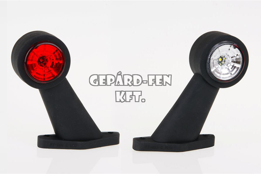 Szélességjelző 12-24V LED-es piros/fehér 45 fokos rövid ferde 133mm kinyúlás (FT-9C LED)
