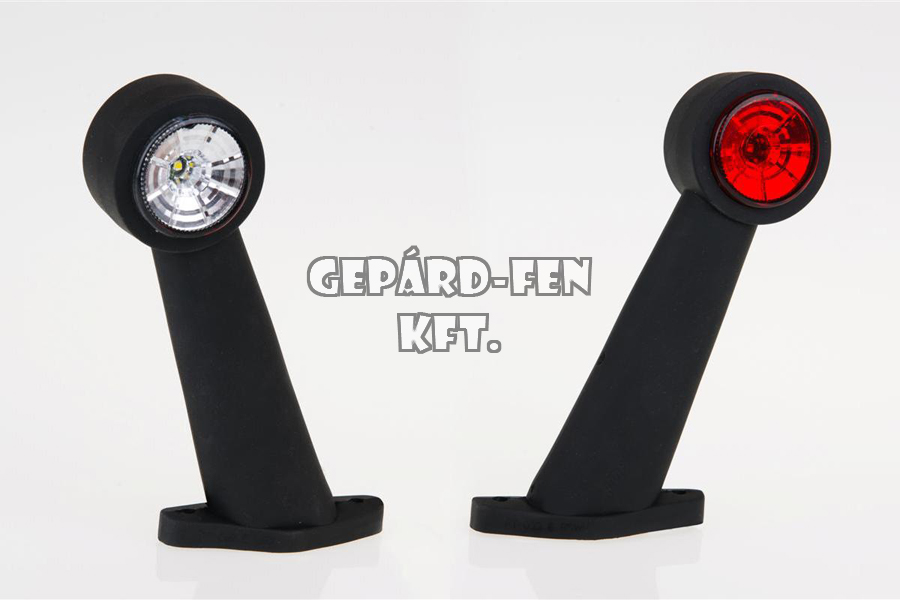 Szélességjelző 12-24V LED-es piros/fehér 45 fokos hosszú ferde 195mm kinyúlás (FT-9E LED)